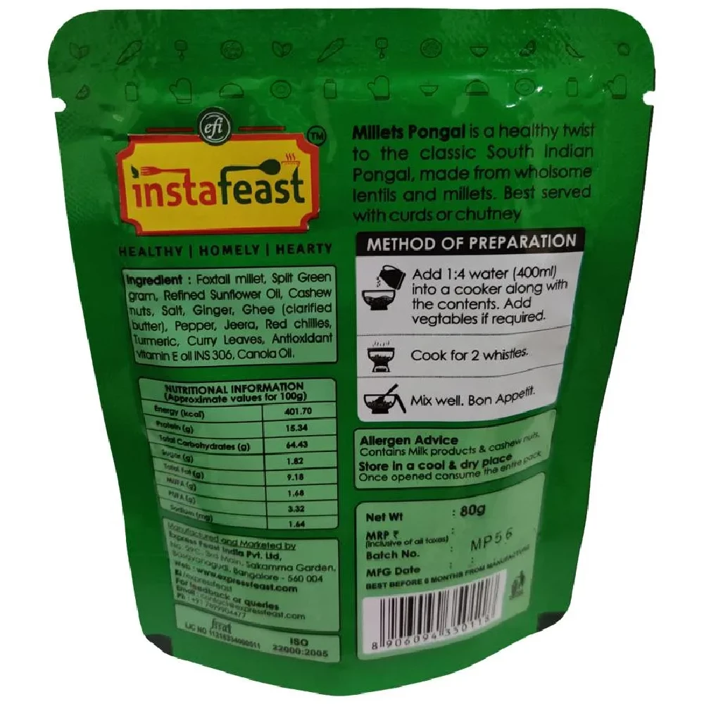 Instafeast Millets Pongal, 80 g-2.webp